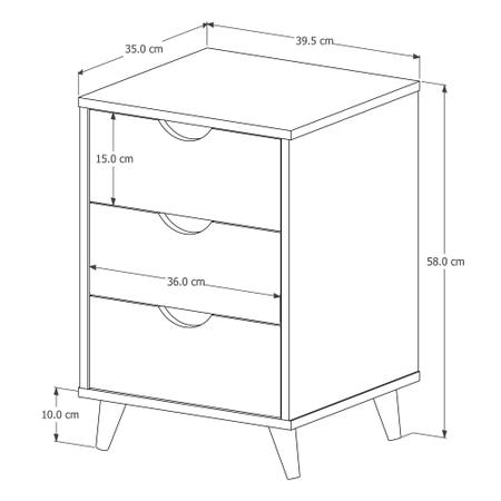 Imagem de Conjunto 2 Mesa de Cabeceira 3 Gavetas e 1 Cabeceira de Cama 1,60 cm Quarto Casal 