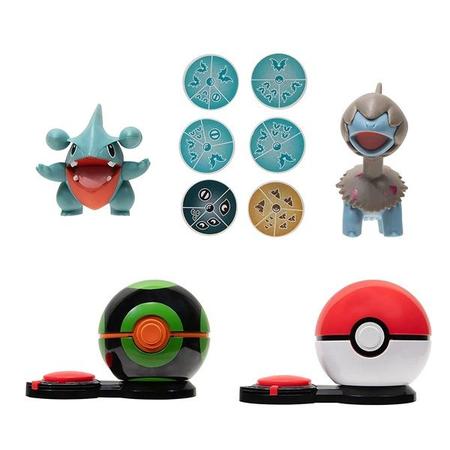 Imagem de Conjunto 2 Pokébolas de Ataque Surpresa Com 2 Mini Figuras Pokémon - Gible e Deino - Sunny