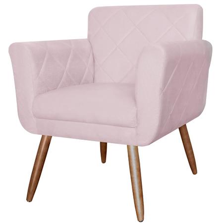 Imagem de Conjunto 2 Poltronas Cadeiras Isabella Sala de Estar Corano Rosa Bebe - INCASA DECOR