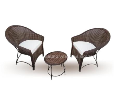 Jogo Varanda 2 Cadeiras Poltronas +1 Centro Fibra Sintética - Varanda  Móveis - Móveis de Cozinha - Magazine Luiza