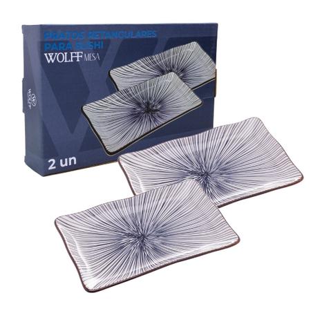 Conjunto 2 Pratos De Porcelana Molho Shoyu Tarê Hot Holl Japonesa 20cm x 12cm - Wolff Imagem de Conjunto 2 Pratos De Porcelana Molho Shoyu Tarê Hot Holl Japonesa 20cm x 12cm