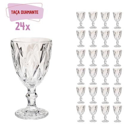 Imagem de Conjunto 24 Taça de vidro Bico de Jaca Diamante Transparente
