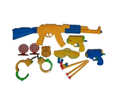 Conjunto 3 Arminhas Brinquedo Lança Dardos + Algemas e Alvos Lançador  Metralhadora Infantil Divertido Nerf - Fun Game - Lançadores de Dardos -  Magazine Luiza