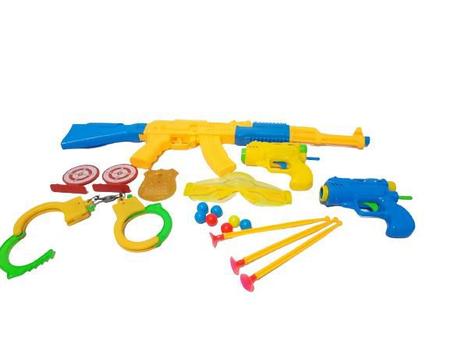 Conjunto 3 Arminhas Brinquedo Lança Dardos + Algemas e Alvos Lançador  Metralhadora Infantil Divertido Nerf - Fun Game - Lançadores de Dardos -  Magazine Luiza