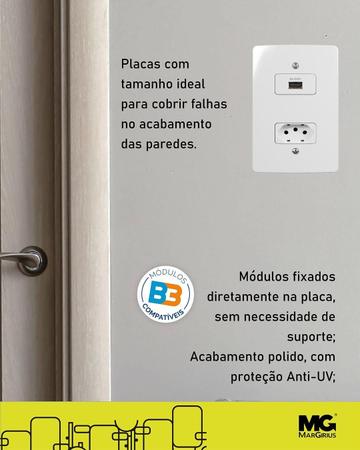 Imagem de Conjunto 3 Interruptores Paralelo 6A 4X2 Branco Renova