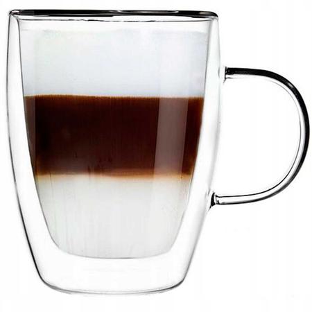 Imagem de Conjunto 3 Xícaras Parede Dupla de Vidro 350 ML Jogo de Xicaras para Café Expresso Chá cappuccino 