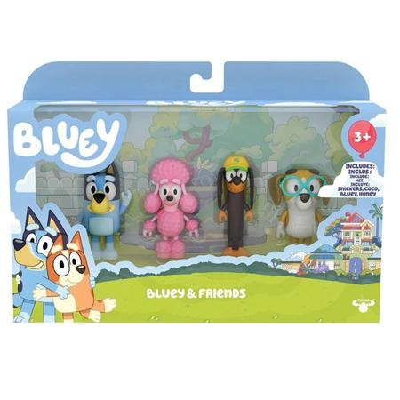 Imagem de Conjunto 4 Bonecos Colecionáveis 6cm Bluey e Amigos -Candide