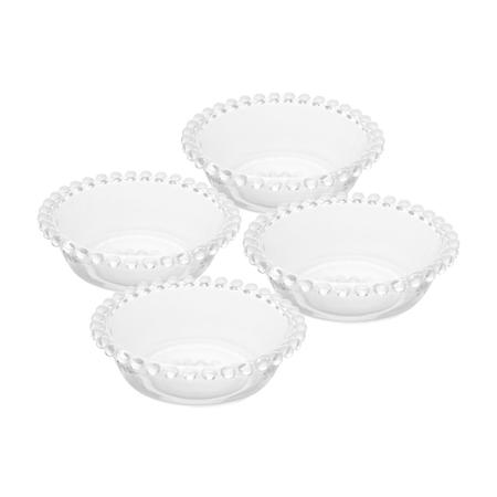 Imagem de Conjunto 4 Bowls Tigelas De Cristal Bolinha 12cm + 4 Espátulas Para Manteiga