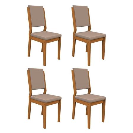 Imagem de Conjunto 4 Cadeiras Carol Ipê/Marrom - PR Móveis