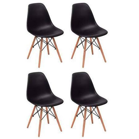 Imagem de Conjunto 4 Cadeiras Charles Eiffel Eames Fortt  FT-18090 Preta