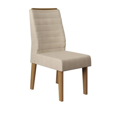 Imagem de Conjunto 4 Cadeiras Curvata Carvalho Europeu/Suede Nude - PR Móveis