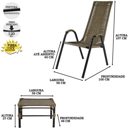 Imagem de Conjunto 4 Cadeiras e Mesa de centro Canadá, para área, edícula, fibra sintética - PANERO01