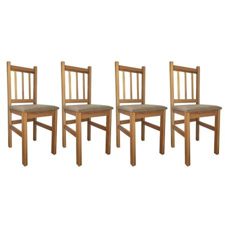 Imagem de Conjunto 4 Cadeiras Estofada Suede Amassado Canela Cacau Zamarchi