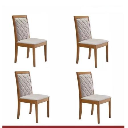 Imagem de Conjunto 4 Cadeiras Estofadas Berlim Espresso Móveis