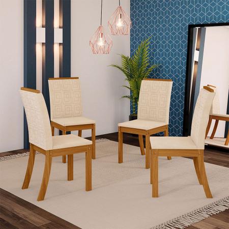 Conjunto de Mesa para Sala de Jantar Ana com 8 Cadeiras Alice-Cimol -  Savana / Offwhite / Joli na Americanas Empresas