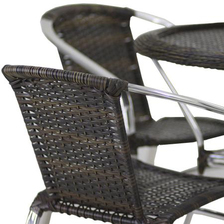 Imagem de Conjunto 4 Cadeiras Floripa e Mesa Com Tampo Tramado em Alumínio Piscina, Área, Jardim Trama Original