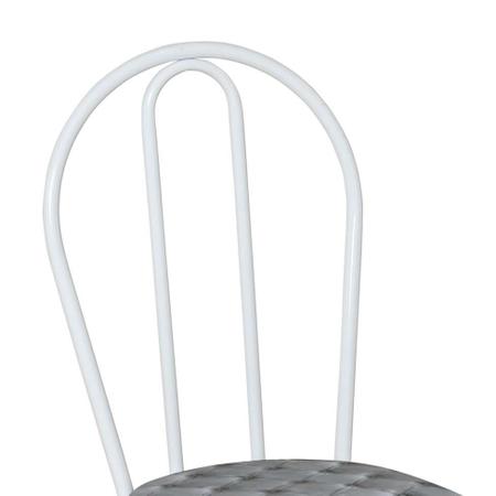 Imagem de Conjunto 4 Cadeiras Hécate Branco e Estampa Capitonê