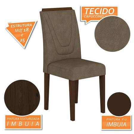 Imagem de Conjunto 4 Cadeiras Lima Imbuia/ Cappuccino