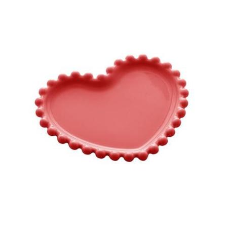 Imagem de Conjunto 4 pratos em porcelana coração beads vermelho 12x10x1cm - bon gourmet