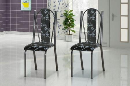 Imagem de Conjunto 6 Cadeiras América 028 Cromo Preto - Artefamol