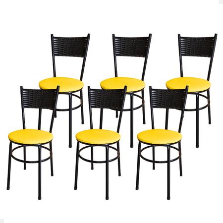 Imagem de Conjunto 6 Cadeiras Pretas Para Cozinha Viena