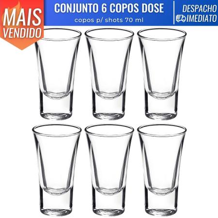 Jogo De Copos De Vidro Licor Tequila Cachaça Drink Vodka Barato 20 Ml 06  Peças - Unik Home - Copos - Magazine Luiza