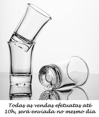 Imagem de Conjunto 6 copos shot vidro 40ml para degustação licores, cachaça, tequila, bebidas quentes