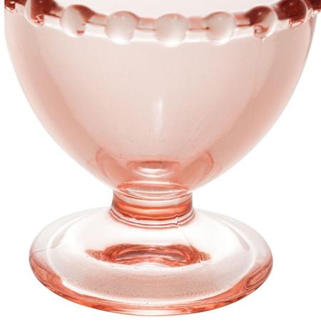 Jogo Porta Ovos Cristal 6 peças Pearl Rosa 6x6cm 28448 Wolff