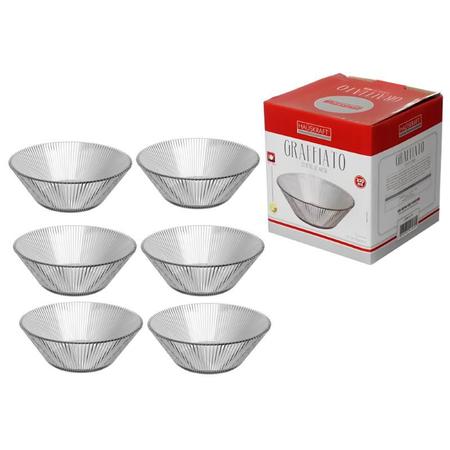Conjunto 6 Tigelas de Sobremesa Sorvete Bowl em Vidro 320ml - Hauskraft Imagem de Conjunto 6 Tigelas de Sobremesa Sorvete Bowl em Vidro 320ml