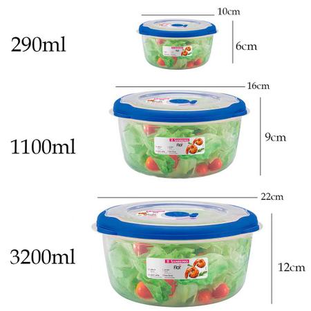 Imagem de Conjunto 9 pote com tampa marmita vasilha comida fitness salada frutas alimentos mantimentos freezer