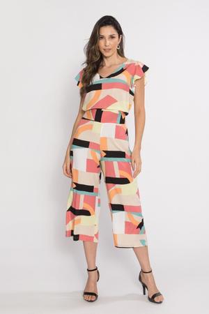 Conjunto Allmaria Kanaka Cropped Pantacourt Estampado Conjunto