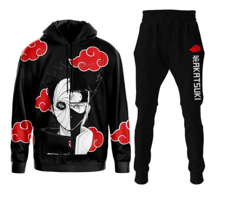 Calça De Moletom Slim Akatsuki Nuvem Anime Serie Naruto Top