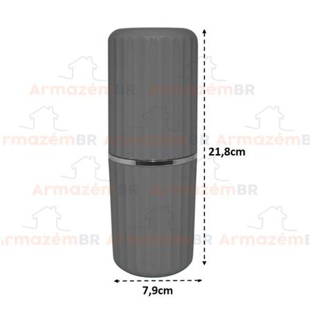 Imagem de Conjunto Banheiro 2 Peças Portas Escovas + Dispenser Sabonete Líquido Groove Cromado - CBG 815 Ou