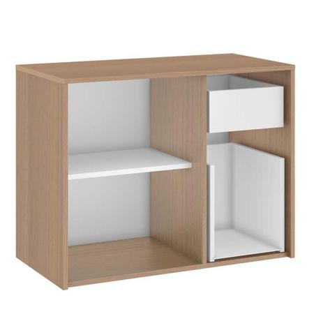 Imagem de Conjunto Banheiro Gabinete 60cm Com Cuba E Espelho Nice B06 Nogal Noce Amêndoa - Lyam Decor