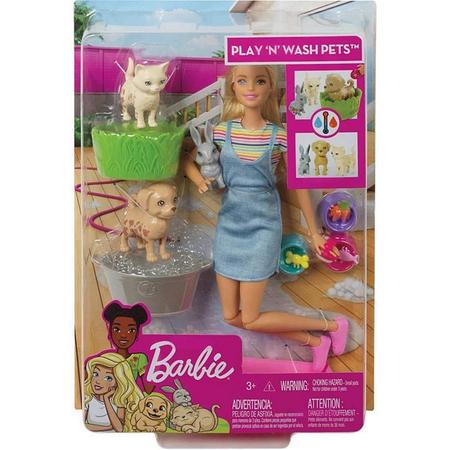 Imagem de Conjunto Barbie Banho De Cachorrinhos Com Boneca E Acessórios Original Mattel
