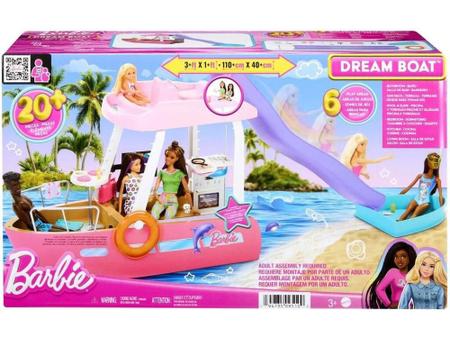 Playset Barbie Barco Com Piscina E Toboágua Dream Boat HJV37