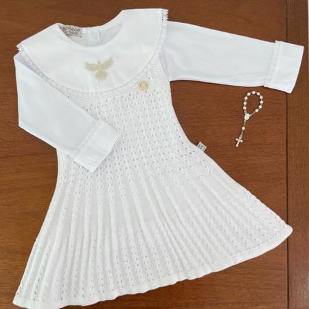 Conjunto batizado menino de tricot bebê trança branco manga curta Boneco de  Neve - Loja Boneco de Neve