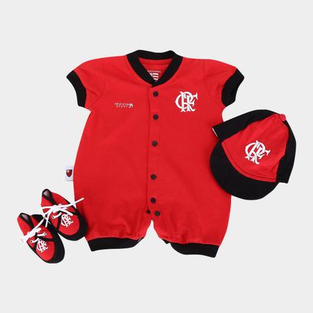 Conjunto Beb Flamengo Macac o Bon e Sapatinho R ve Dor