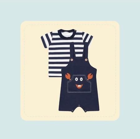 Conjunto Bebê Menino Jardineira desenho Caranguejo com Camiseta - ABCKIDS -  Conjuntos de Bebês - Magazine Luiza