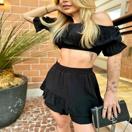 Imagem de Conjunto Bia Short Saia Cropped com Babados Coleção Sunshine