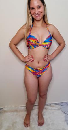 Conjunto Biquíni com bojo decote V Calcinha levanta bumbum Azul Tam M - Dani lingerie Imagem de Conjunto Biquíni com bojo decote V Calcinha levanta bumbum Azul Tam M