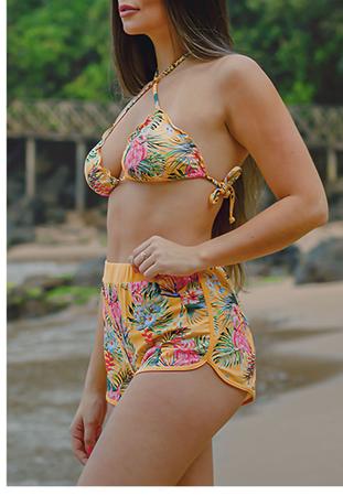 Conjunto de sale biquíni com shortinho