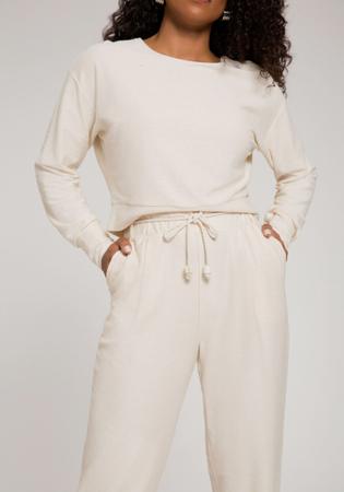 Conjunto blusa cropped e calça jogging em malha lino - LUNELLI - Conjunto  de Roupa Feminina - Magazine Luiza