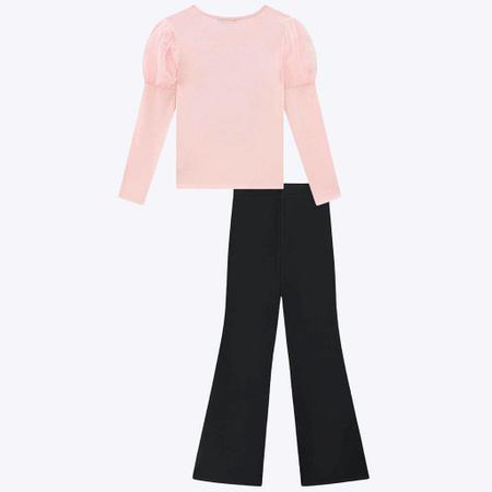 Conjunto Blusa Tule Manga Princesa e Calça Flare Infantil Feminina Infanti 70943 Imagem de Conjunto Blusa Tule Manga Princesa e Calça Flare Infantil Feminina Infanti 70943