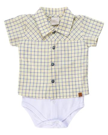 Imagem de Conjunto Body Bebe Menino + Short Jeans 100% Algodão - Anjos Baby