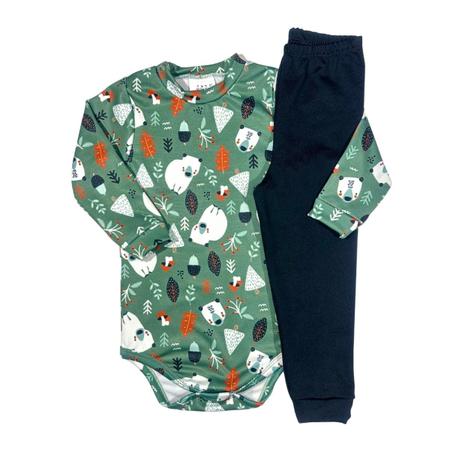 Imagem de Conjunto Body Calça Infantil Térmico Segunda Pele Peluciado