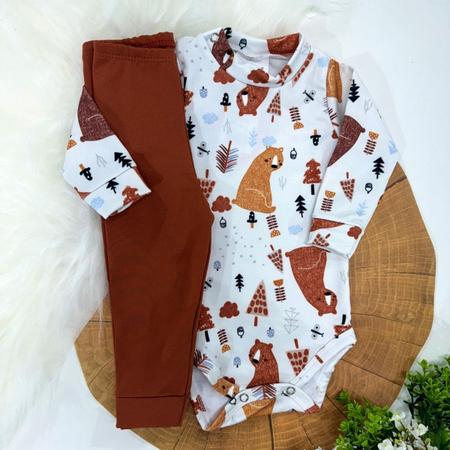 Imagem de Conjunto Body Calça Infantil Térmico Segunda Pele Peluciado