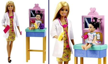 Conjunto Boneca Barbie Loira Profissões Quero Ser Doutora Médica Pediatra -  Com Acessórios Da Profissão E Uma Boneca Paciente Menina - Mattel - Boneca  Barbie - Magazine Luiza