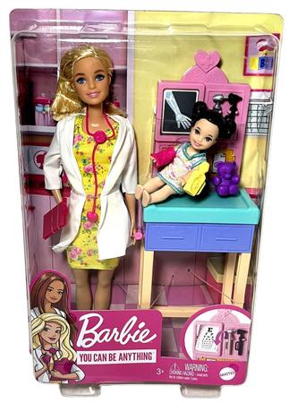 Conjunto Boneca Barbie Loira Profissões Quero Ser Doutora Médica Pediatra -  Com Acessórios Da Profissão E Uma Boneca Paciente Menina - Mattel - Boneca  Barbie - Magazine Luiza