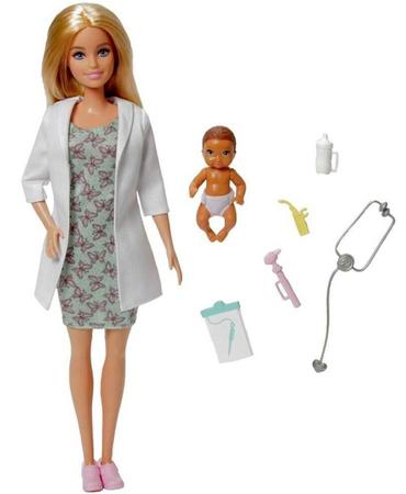 Conjunto Boneca Barbie Loira Profissões Quero Ser Doutora Médica Pediatra -  Com Acessórios Da Profissão E Uma Boneca Paciente Menina - Mattel - Boneca  Barbie - Magazine Luiza